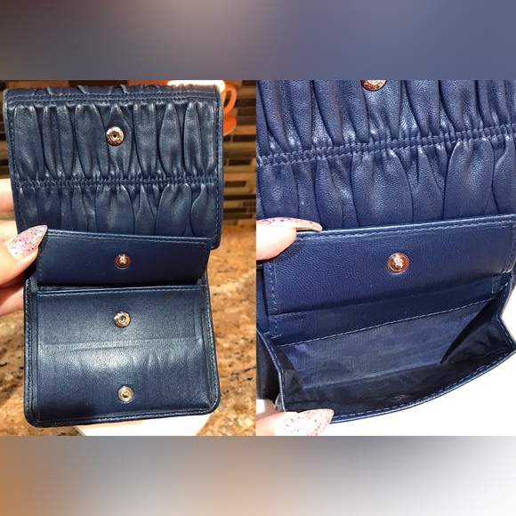 PRADA Gathered Lambskin Leather Trifold Wallet πππ₯ - Picture 12 of 17
